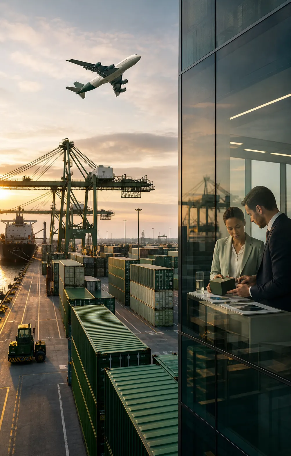 International trade meeting alongside container and air logistics operations